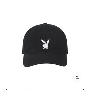 Playboy Black Cap with White Playboy Bunny Logo Unisex OS New With Tags